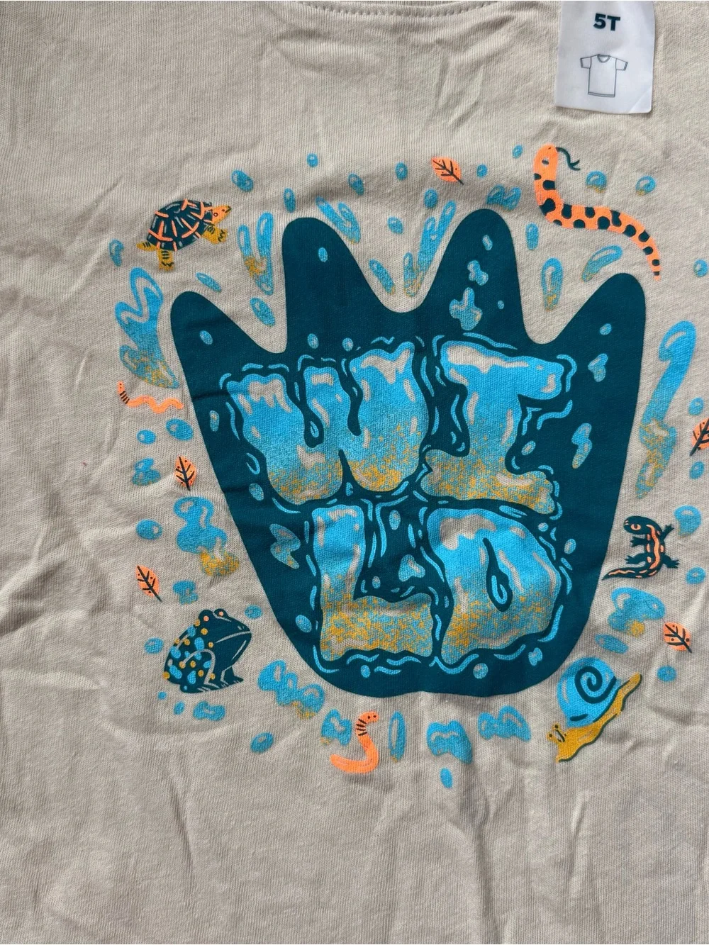 Kids' Beige Graphic Wild Short Sleeve Tee